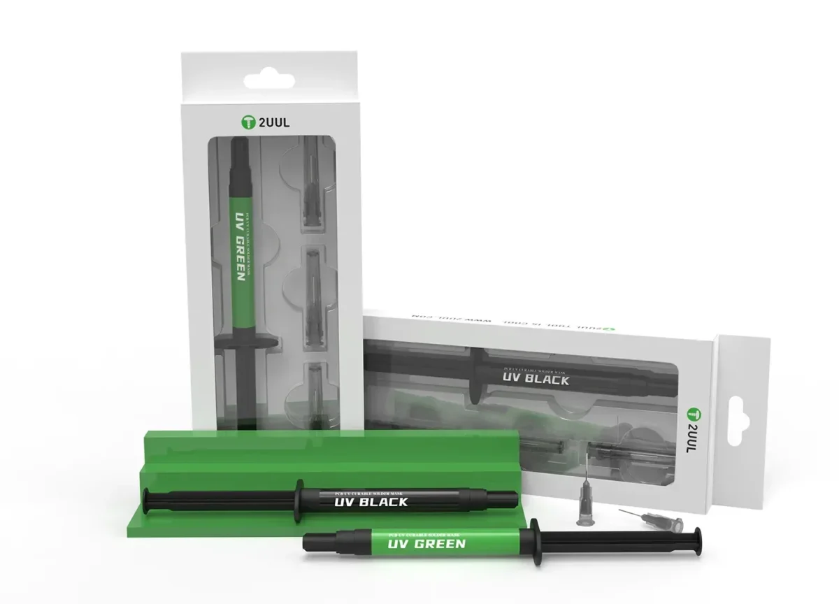 2UUL SC53 PCB UV Curable Solder Glue With 3pcs 6mm Needles UV Black/Green Curable Soldering Mask Motherboard Nand Repair - Image 4