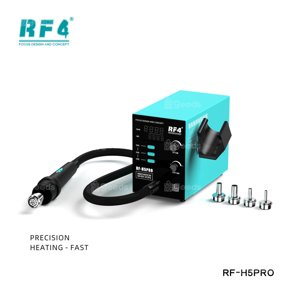 RF4 RF-H5Pro 800W Hot Air Gun Digital Display Intelligent BGA Rework Station - Image 2