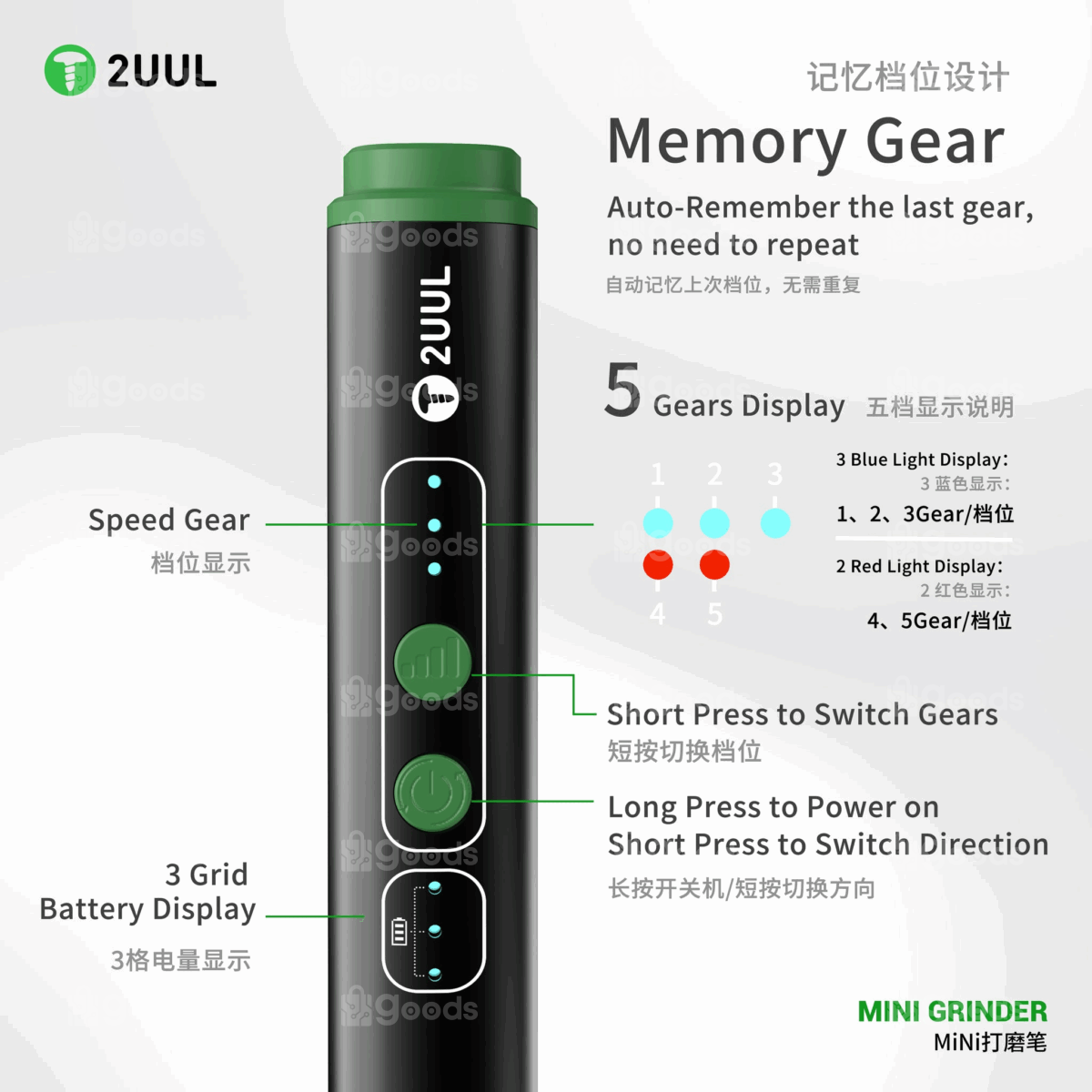 2UUL DA86 Mini Grinding Pen Rechargeable Drill for Phone Repair - Image 6