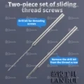 U8 Alloy Sliding Thread Drill Bit 2Pcs Set for Stripped Screw Removal Easy Reverse Out