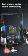 H414D Dual Channel Hot Air Rework Station Hot Air Gun for BGA Rework - Image 2