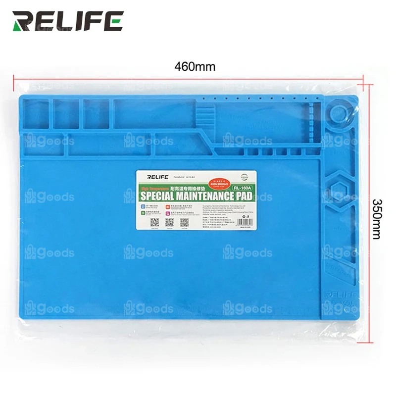 S24c5a8d620f540b7a971b4d3173323254 RELIFE RL-160A Heat Insulation Silicone Pad Heat-Resistant Soldering Station Maintenance Platform Mat Mainboard Repair Pad - Image 1