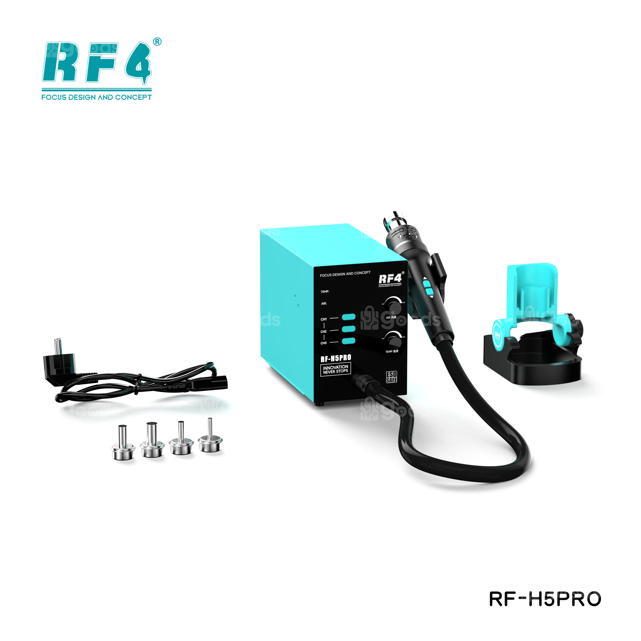 4 RF4 RF-H5Pro 800W Hot Air Gun Digital Display Intelligent BGA Rework Station - Image 1